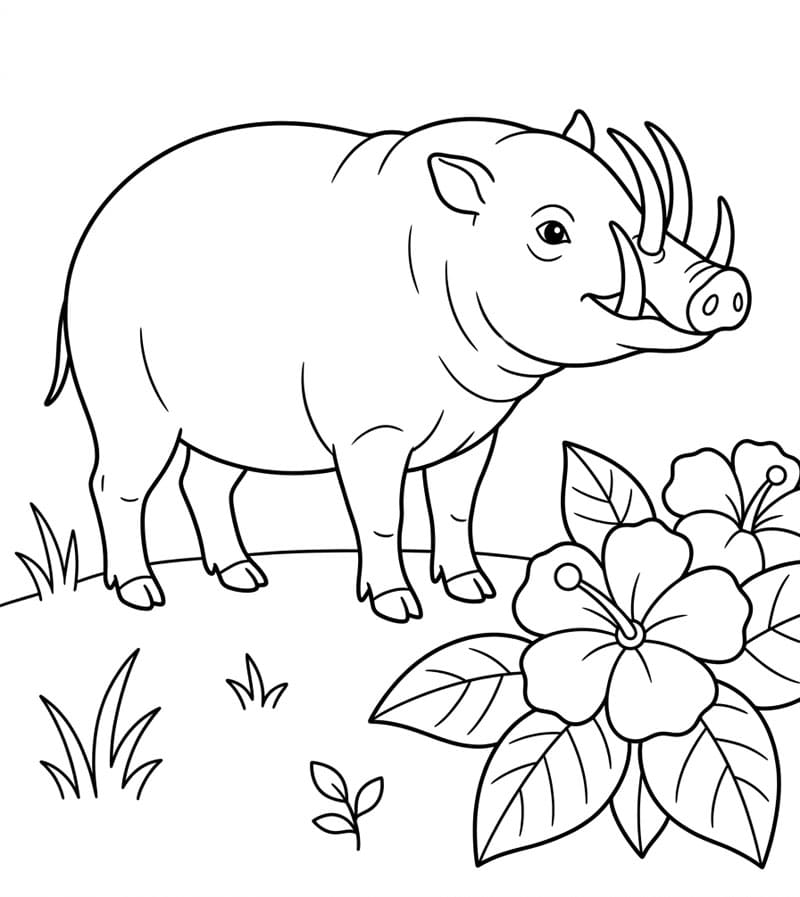 Babi Rusa dan bunga