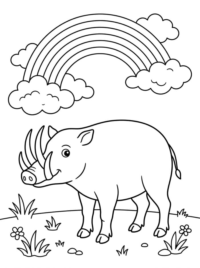 Babi Rusa di bawah pelangi