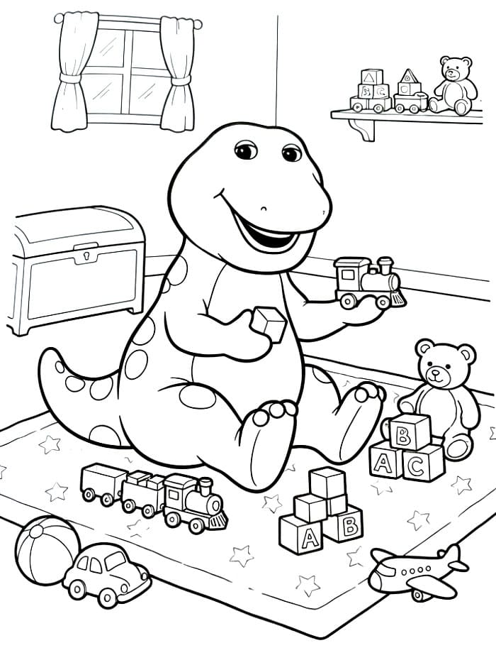 Barney Bermain dengan Mainan