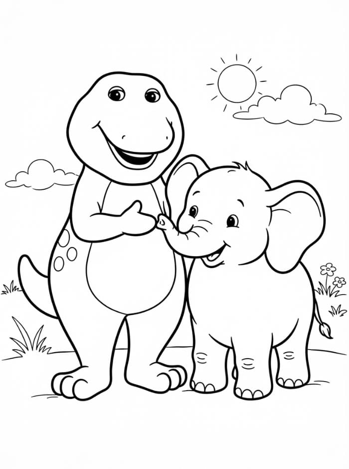 Barney bersama Anak Gajah