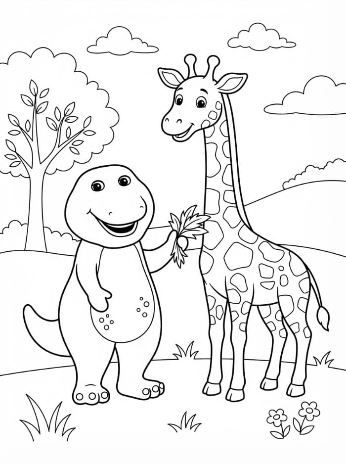 Barney bersama Jerapah