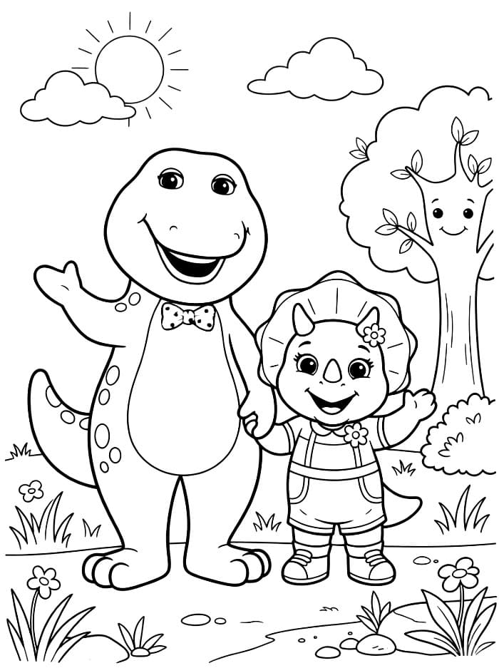 Barney dan Baby Bop yang Bahagia