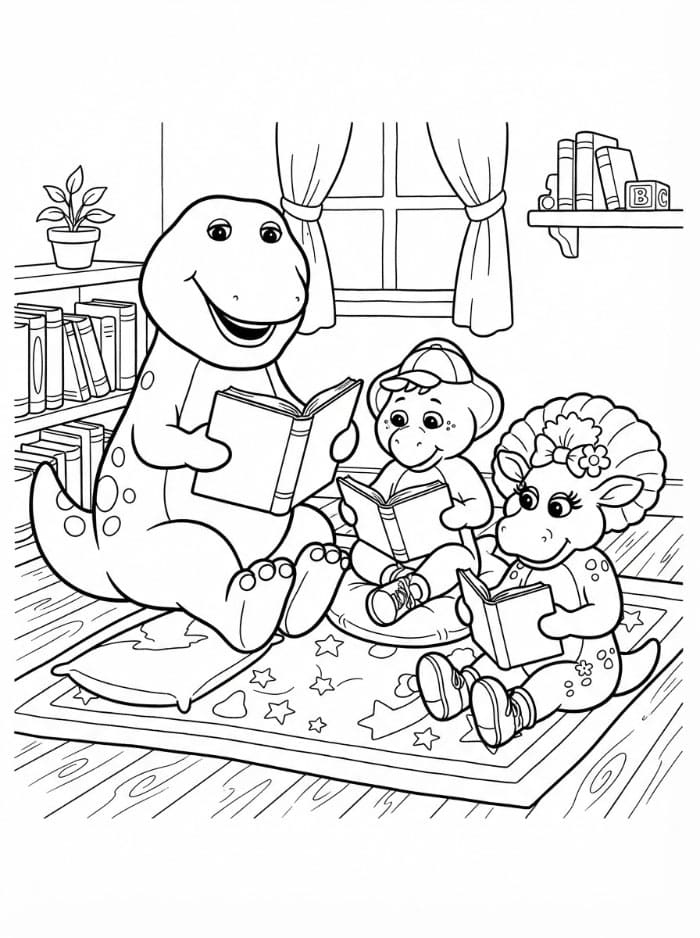 Barney dan Teman-teman Membaca Buku