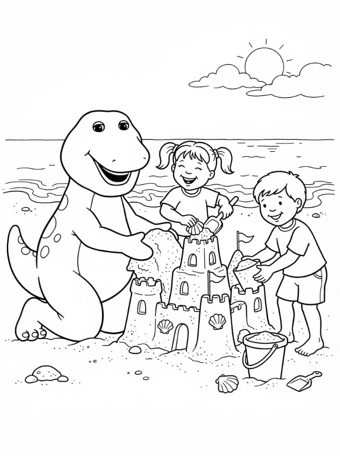 Barney dan Teman-teman Membangun Istana Pasir