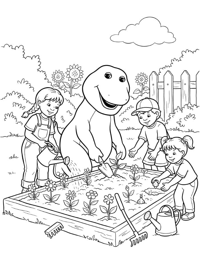 Barney dan Teman-teman Menanam Bunga