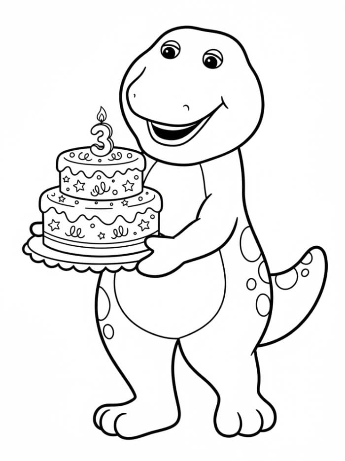 Barney dengan Kue Ulang Tahun