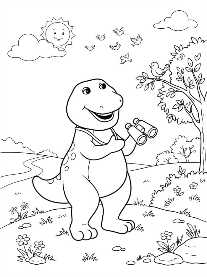 Barney Mengamati Burung