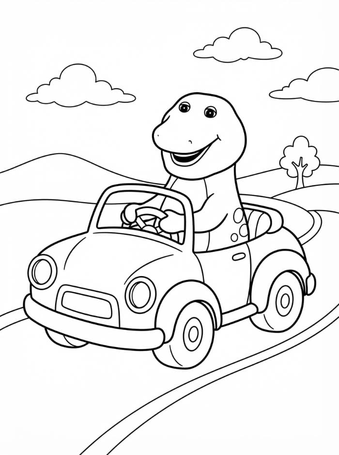 Barney Mengendarai Mobil