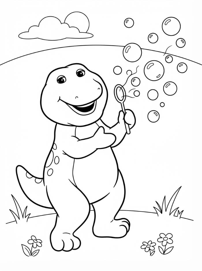 Barney Meniup Gelembung