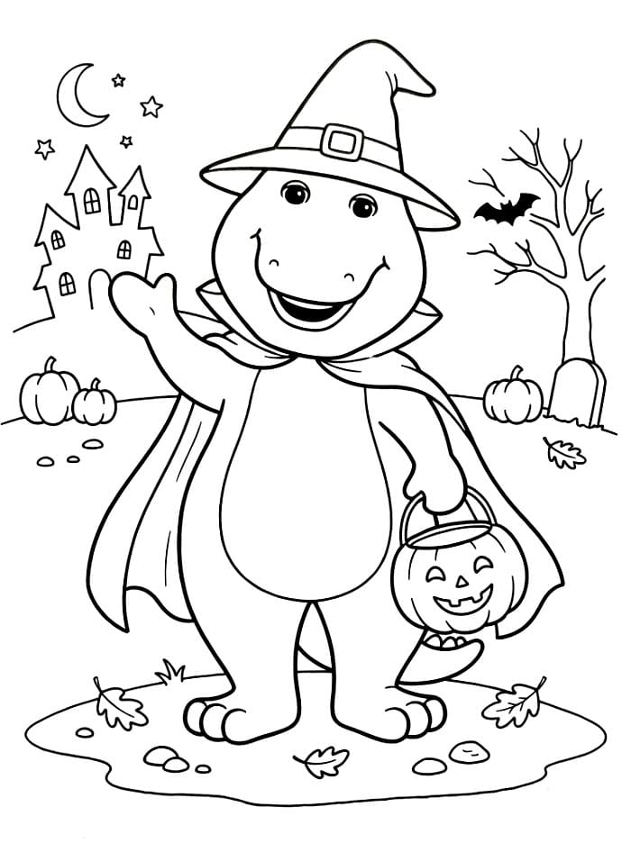 Barney saat Halloween