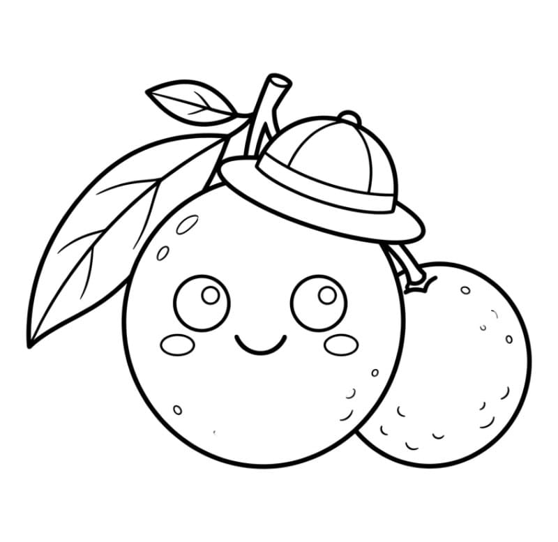 Buah Longan dengan Topi
