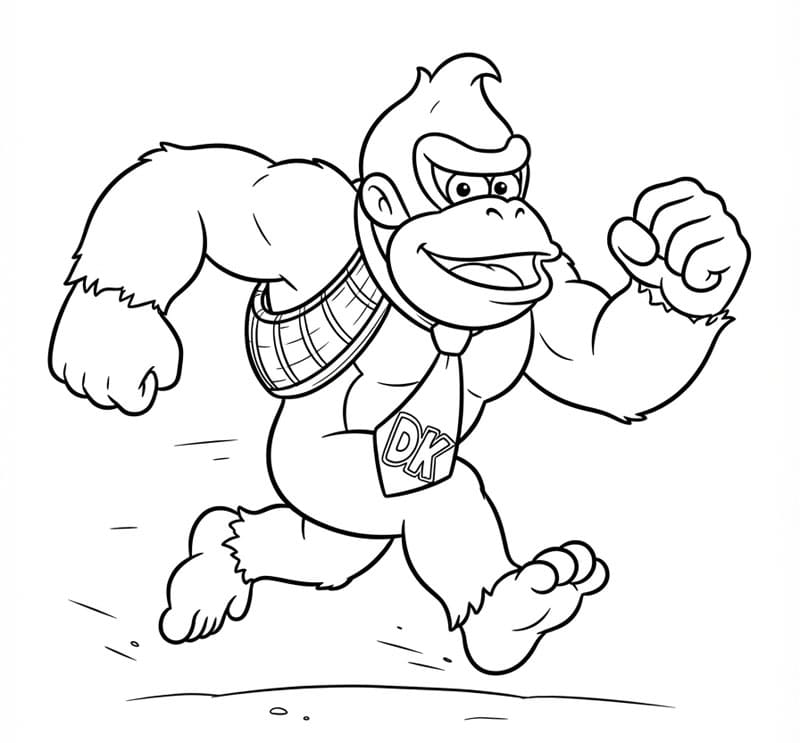 Donkey Kong berlari