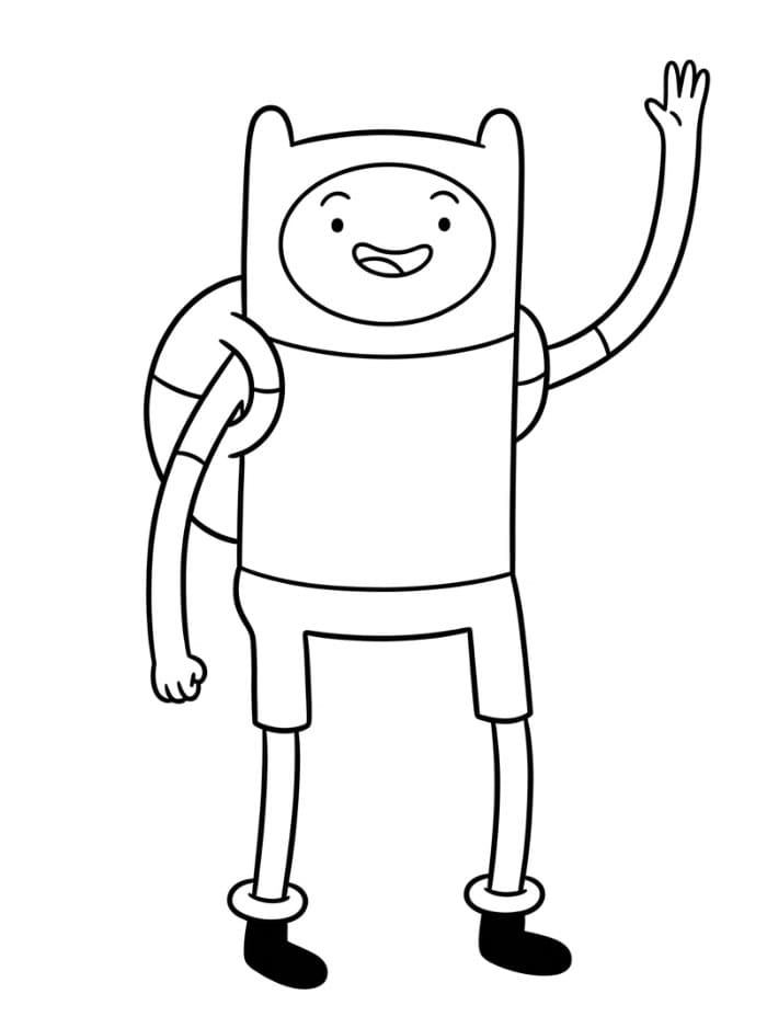 Finn Adventure Time Melambaikan Tangan