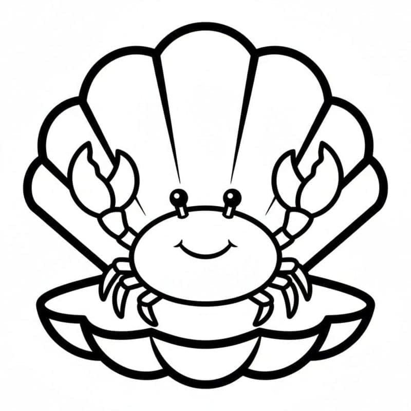 Kerang Laut dengan Kepiting
