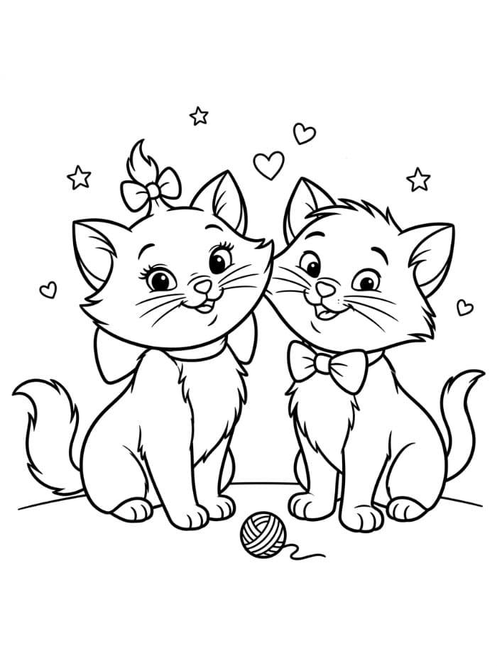 Marie dan Berlioz dari The Aristocats