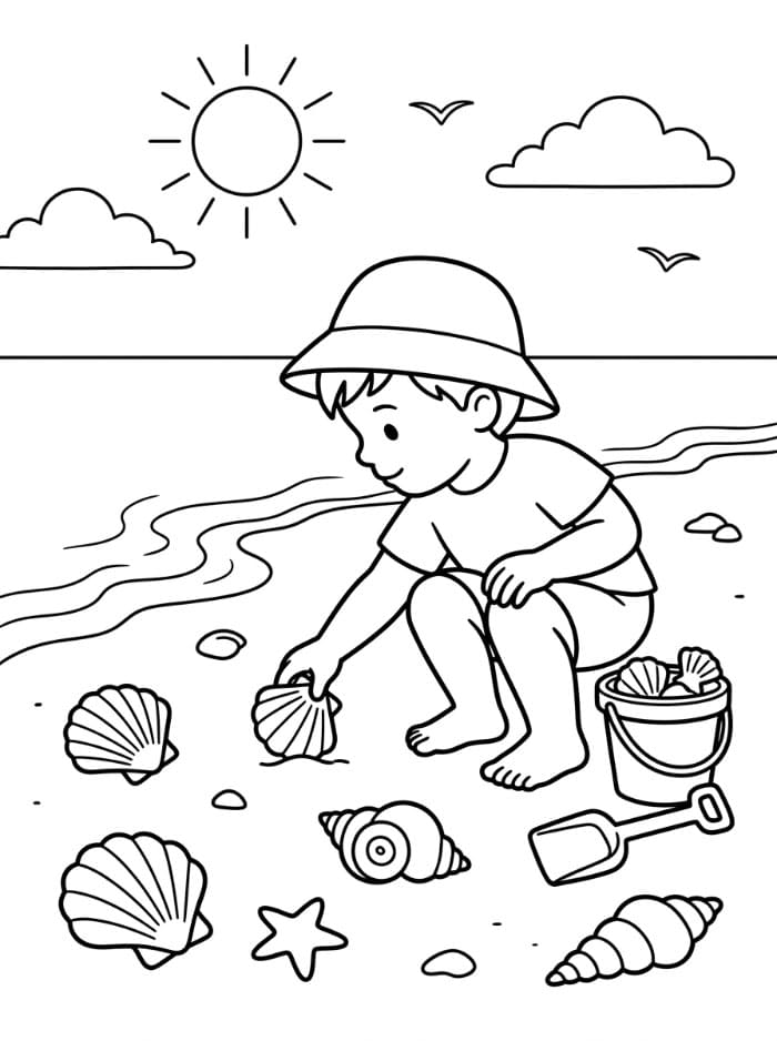 Mengumpulkan Kerang Laut