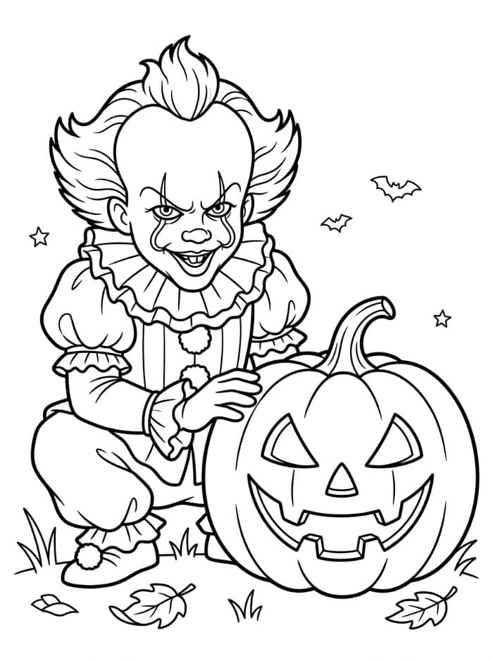Pennywise dengan Jack-o'-Lantern