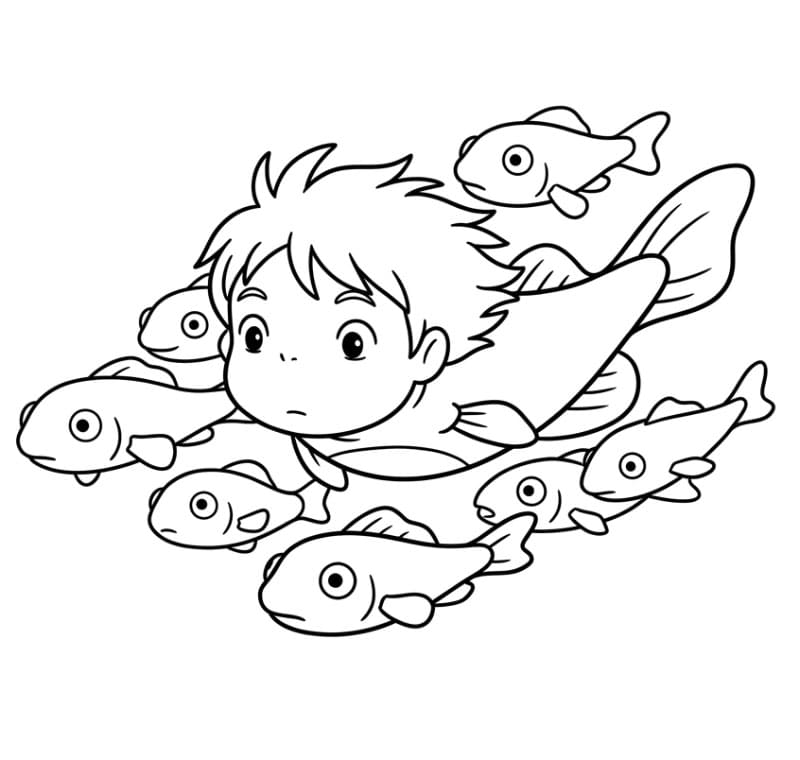 Ponyo bersama saudara-saudaranya