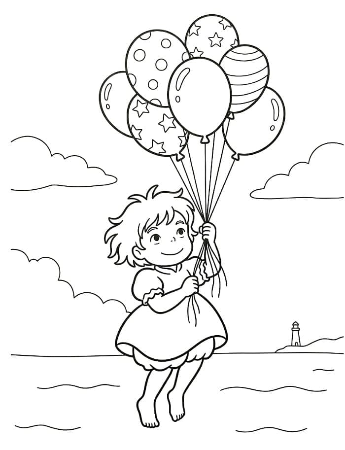 Ponyo dengan balon
