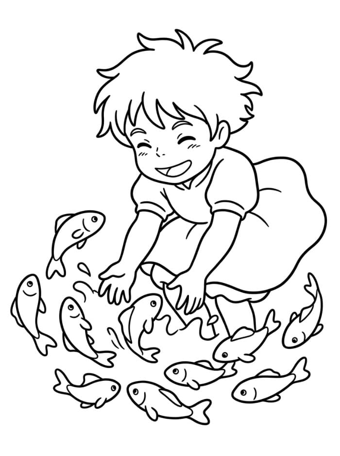 Ponyo dengan ikan