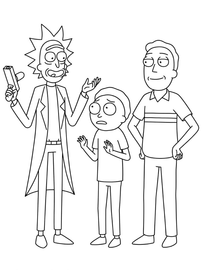 Rick and Morty bersama Jerry