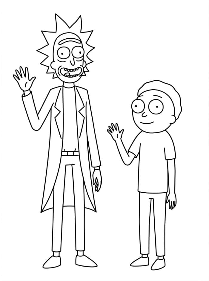 Rick and Morty melambaikan tangan