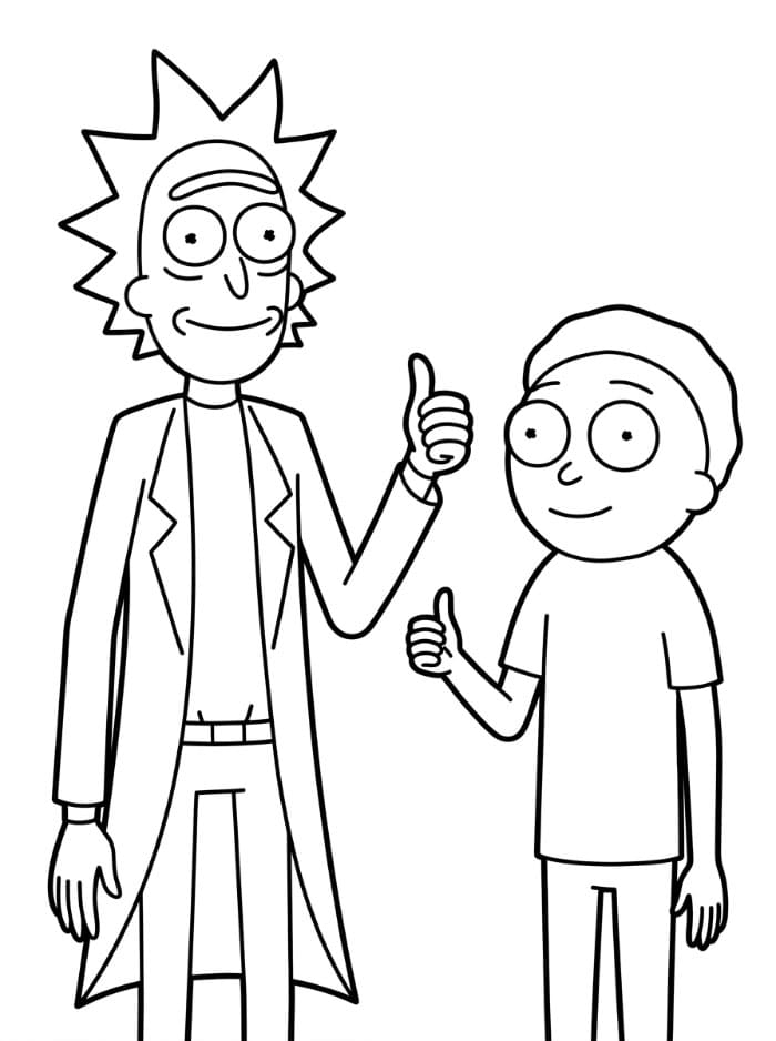 Rick and Morty mengacungkan jempol