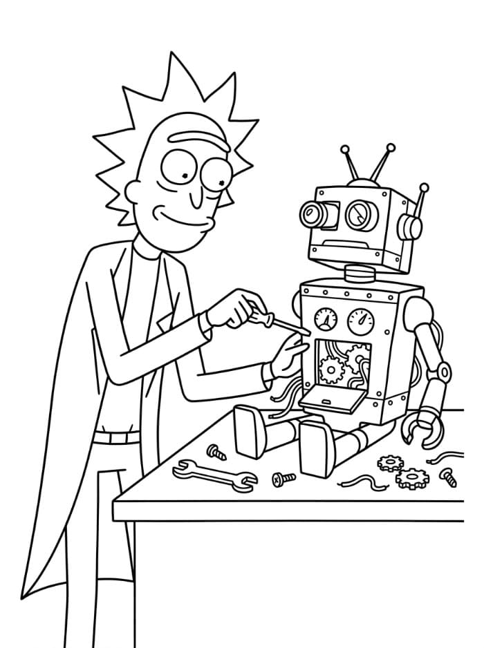 Rick Sanchez menciptakan robot
