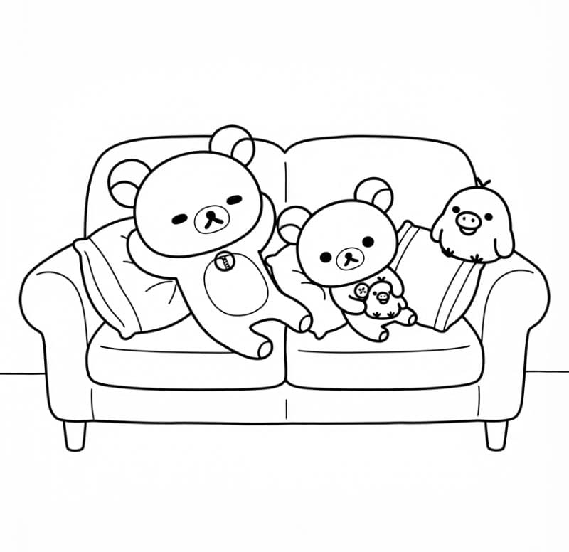 Rilakkuma bersantai di sofa