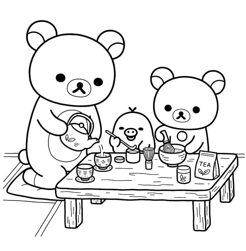Rilakkuma dengan teh