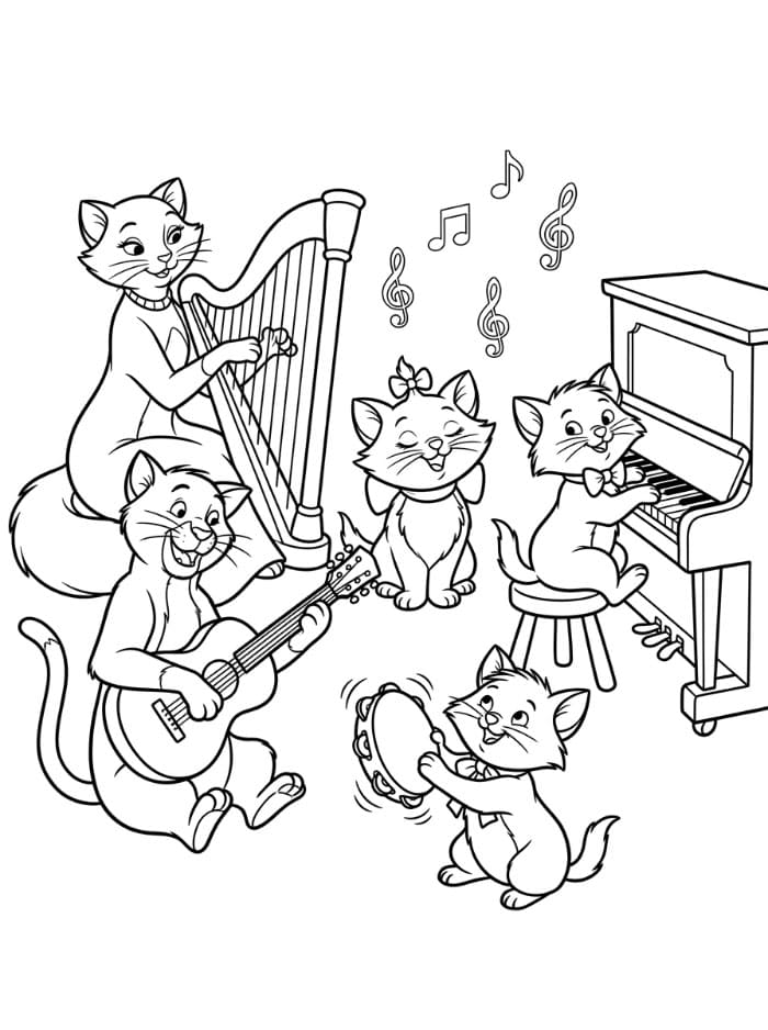 The Aristocats bermain musik