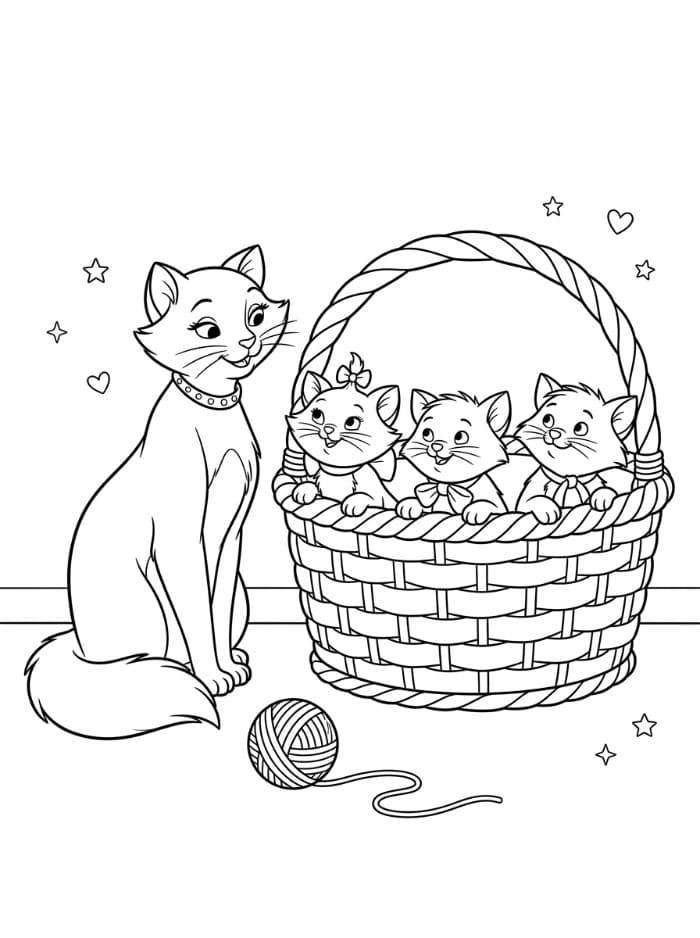 The Aristocats dengan keranjang